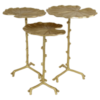 Wants&Needs Accessoires Bijzettafel Leaf Metaal Goud 40.5 X 40.5 X 61 S/3