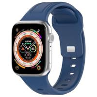 By Qubix - Square siliconen band - Donkerblauw - Compatible met Apple Watch 44mm / 45mm / 46mm / 49mm - Compatible Apple watch bandjes