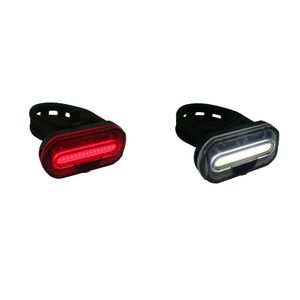 Fietsverlichting set koplamp en achterlicht COB LED met bevestigingsband