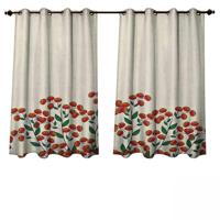 Anshesix Natuur Buitengordijnen voor patio pure rode clusterbessen in struikbladeren tuin kerstthema afbeelding afdruk B 63 x L63 (160 x 160 cm)