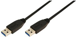 LogiLink USB-kabel USB 3.2 Gen1 (USB 3.0 / USB 3.1 Gen1) USB-A stekker, USB-A stekker 1.00 m Zwart CU0038