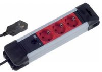 Bachmann 2m 3x Schuko H05VV-F 3G 1.0mm² power uitbreiding 3 AC-uitgang(en) Zwart, Rood - thumbnail