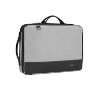 SUBBLIM Advance laptopbeschermhoes, 13,3-14 inch, sleeve met vak voor accessoires, verborgen handgrepen, waterdicht, met trolleyband, schouderriem, grijs