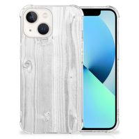 iPhone 13 Stevig Telefoonhoesje White Wood - thumbnail