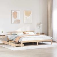 vidaXL Bedframe met lades massief grenenhout 200x200 cm