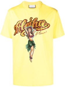 Philipp Plein t-shirt imprimé à ornements en cristal - Jaune