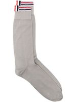 Thom Browne chaussettes mi-mollets à bords rayés - Gris