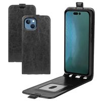 iPhone 14 Plus Verticale Flip Case met Kaartsleuf - Zwart - thumbnail