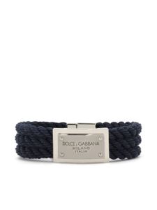 Dolce & Gabbana bracelet Medusa en corde - Bleu