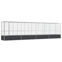 vidaXL Volière met verlengstuk 834,5x107x212 m staal zilverkleurig, vogelvolière, papegaaienkooi, grote papegaaienkooi, parkietenkooi, grote vogelkooi