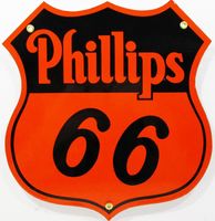 Phillips 66 Oranje Logo Emaille Bord 30 x 28 cm