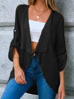 Plain Casual Shawl Collar Loose Jacket