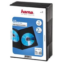 Hama Dubbele DVD-hoes Super Slim 10-pack (ook geschikt voor CD's en Blu-rays) ultra smal, met folie om de cover in te steken, zwart
