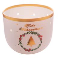 Porseleinen theelicht ‘Vrolijk kerstfeest’