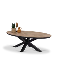 Salontafel (ovaal - 130x75cm) Parket - Nature White