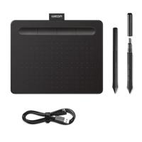 Wacom Intuos S Pen dienblad - mobiel tekentablet (voor schilderen en voor fotobewerking met drukgevoelige 4K pen & 1 softwaredownload) zwart - ideaal voor kantoor thuis en e-learning
