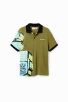 Poloshirt met korte mouwen en graffiti - GREEN - 5/6 - thumbnail