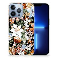 TPU Case voor Apple iPhone 13 Pro Dark Flowers - thumbnail