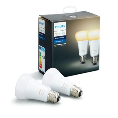 Philips Hue Lampen E27 - Duopack - White Ambiance Philips Hue Lampen E27 - Duopack - White Ambiance