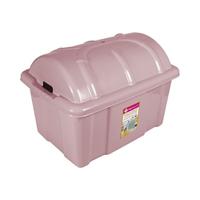 Hega Hogar grote speelgoed schatkist - 65 x 47 x 44 cm - 60 liter - kunststof - met deksel - roze   -