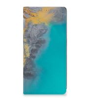 Xiaomi Redmi Note 12 Pro Plus Standcase Marble Blue Gold - thumbnail