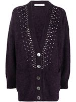 Alessandra Rich cardigan à détails de clous - Violet