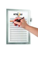 Durable 499323 Infokader Duraframe Note (A4, zelfklevend met magnetische sluiting en penhouder) 1 stuk, zilver