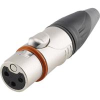 Hicon HI-X3CF-HD XLR-connector Koppeling, recht Aantal polen: 3 Zwart, Zilver 1 stuk(s)