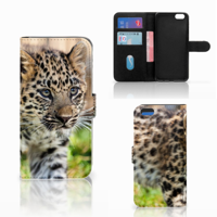 Apple iPhone 6 Plus | 6s Plus Telefoonhoesje met Pasjes Baby Luipaard