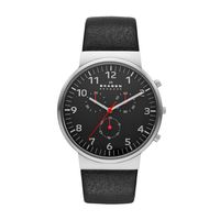 Horlogeband Skagen SKW6100 Leder Zwart 22mm - thumbnail