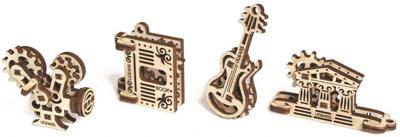 Ugears sleutelhangers U-Fidget 4 x 5 cm hout naturel 4-delig Ugears sleutelhangers U-Fidget 4 x 5 cm hout naturel 4-delig