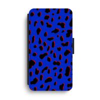 Blue Leopard: iPhone XS Max Flip Hoesje