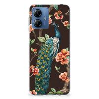 Motorola Moto G14 TPU Hoesje Pauw met Bloemen