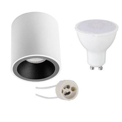 Opbouwspot Set - Pragmi Cliron Pro - GU10 Fitting - Dimbaar - Opbouw Rond - Mat Wit/Zwart - 6W - Helder/Koud Wit 6400K - Opbouwspot Set - Pragmi Cliron Pro - GU10 Fitting - Dimbaar - Opbouw Rond - Mat Wit/Zwart - 6W - Helder/Koud Wit 6400K -