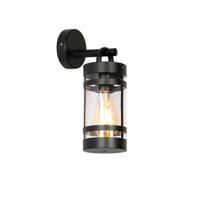 QAZQA - Industrieel | Industrie buiten wandlamp zwart IP44 - Ruben | Buitenverlichting - Roestvrij staal (RVS) Cilinder - E27 Geschikt voor LED - Max. 1 x 40 Watt