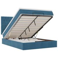 vidaXL Ottoman bed met matrassen 140x200cm fluweel donkerblauw, bedframe, ottoman bedframe, bedframe met opbergruimte onder het bed