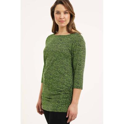 Yesta top Haya met dierenprint donkerblauw/limegroen