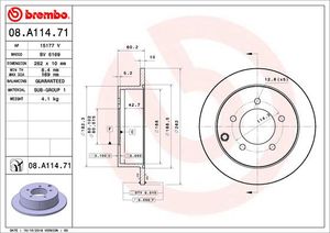 Remschijf BREMBO, Remschijftype: Massief, u.a. für Mitsubishi