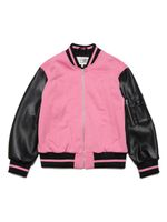 MM6 Maison Margiela Kids veste bomber à logo imprimé - Noir - thumbnail