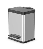 Hailo Öko duo Plus M 0622-200 Afvalbak 18 l RVS (b x h x d) 320 x 430 x 330 mm RVS Met voetpedaal 1 stuk(s)