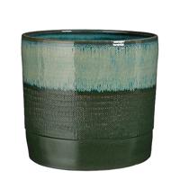 Mica Decorations Olof Bloempot - 26x26x24 cm - Terra - Donkergroen