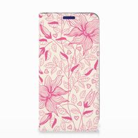 Samsung Galaxy S10e Smart Cover Pink Flowers - thumbnail