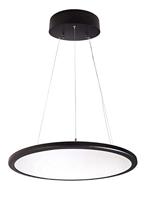 KapegoLED hanglamp, LED-paneel transparant rond, neutraal wit, zwart EEK: A+