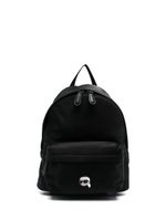 Karl Lagerfeld logo-patch faux-leather backpack - Noir - thumbnail