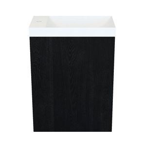 Arcqua Fonteinkast black oak incl. Marble fontein mat wit z/o