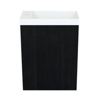 Arcqua Fonteinkast black oak incl. Marble fontein mat wit z/o - thumbnail