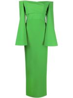 Solace London robe longue Eliana à épaules dénudées - Vert