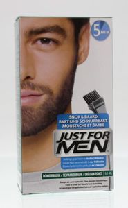 Just For Men Snor en baard donker bruin m45 (24 gr)