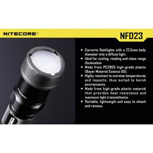 NiteCore NITNFD23 Diffusor MT1A, MT2A, MT1C en zaklampen met een Ø 23 mm