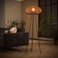 LifestyleFurn Vloerlamp Mallory 140cm - Zwart nikkel